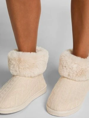 Hunkemöller Kapcie Knit Boot Biały