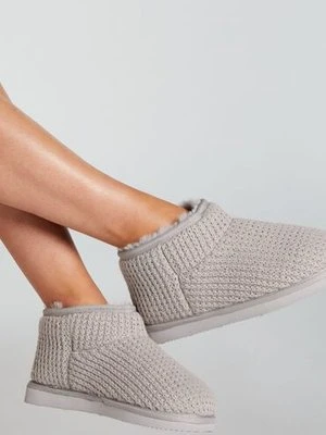 Hunkemöller Kapcie Knit Boot Szary