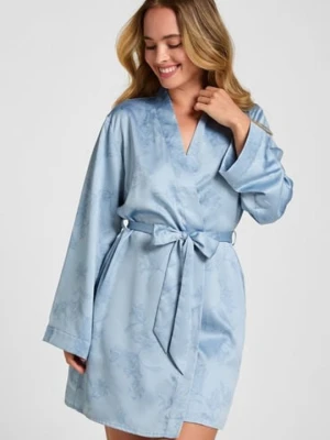 Hunkemöller Kimono Kwiatowy Wzór Niebieski