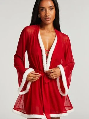 Hunkemöller Kimono Mesh Santa Czerwony