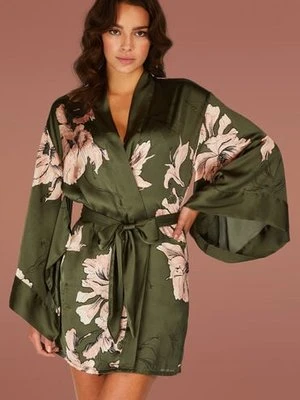 Hunkemöller Kimono satynowe Bloom Zielony