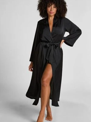 Hunkemöller Kimono satynowe w prążki Czarny