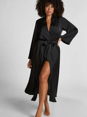 Hunkemöller Kimono satynowe w prążki Czarny