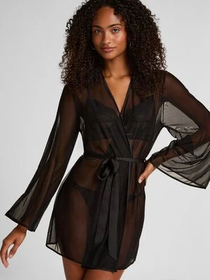 Hunkemöller Kimono z siateczki Imani Czarny