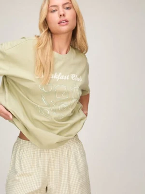Hunkemöller Komplet Piżamowy z Szortami i T-shirtem Zielony