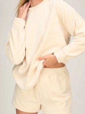 Hunkemöller Komplet Piżamy Cable Fleece Heart Biały