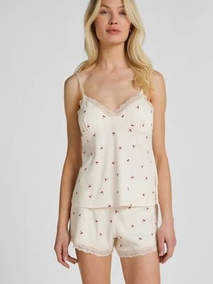 Hunkemöller Komplet Piżamy Jersey Koronka Biały