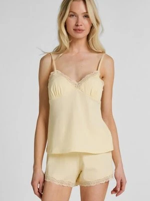 Hunkemöller Komplet Piżamy Jersey Koronka Żółty