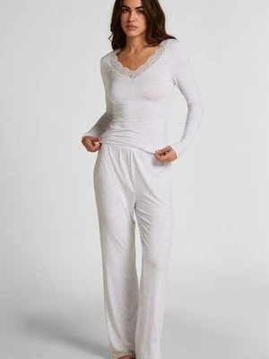 Hunkemöller Koronkowa piżama z długim rękawem Szary