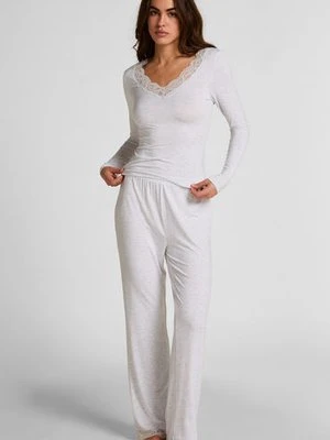 Hunkemöller Koronkowa piżama z długim rękawem Szary