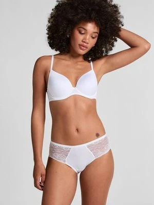 Hunkemöller Koronkowe majtki midi Superslip Biały