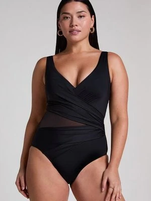 Hunkemöller Kostium kąpielowy Shaping Shell Mesh Czarny