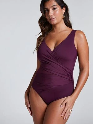 Hunkemöller Kostium kąpielowy Shaping Shell Mesh Fioletowy