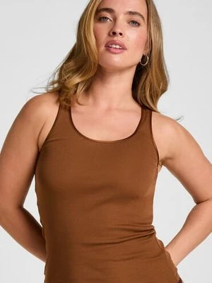 Hunkemöller Koszulka na Ramiączkach Damska Basic Brązowy