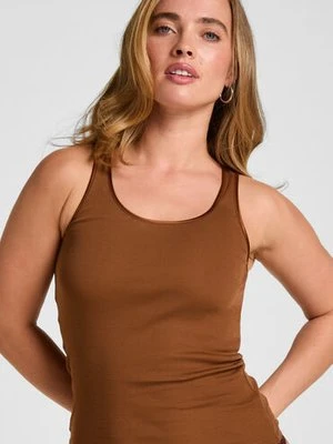 Hunkemöller Koszulka na Ramiączkach Damska Basic Brązowy