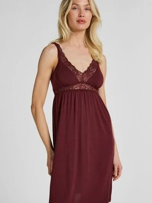 Hunkemöller Koszulka Nocna z Dżerseju z Koronką Fioletowy