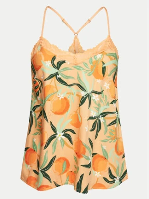 Hunkemöller Koszulka piżamowa Woven Lace 205764 Pomarańczowy Regular Fit