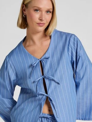 Hunkemöller Kurtka Piżamowa w Paski Niebieski