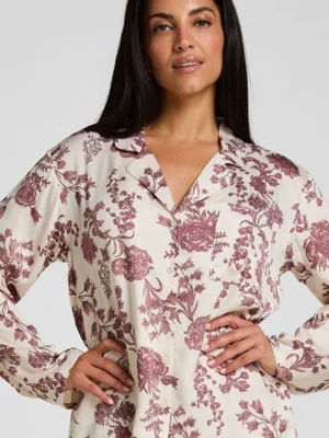 Hunkemöller Kurtka Piżamowa Woven Print Beżowy