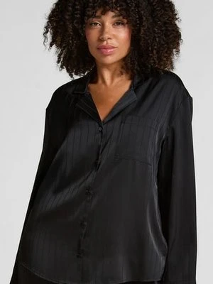 Hunkemöller Kurtka satynowa w prążki Czarny