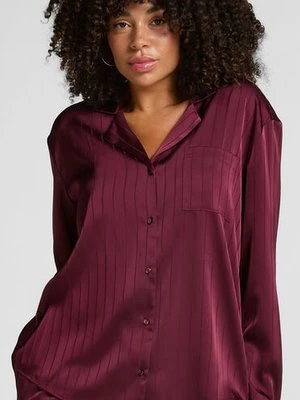 Hunkemöller Kurtka satynowa w prążki Fioletowy