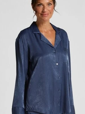 Hunkemöller Kurtka z satyny z długimi rękawami Ayla Niebieski