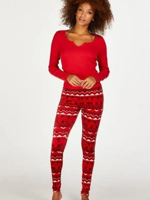 Hunkemöller Legginsy welurowe Czerwony