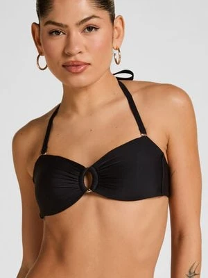 Hunkemöller Luksusowy Top Bikini Bandeau z Kółkiem Czarny