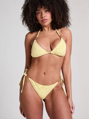 Hunkemöller Majtki Bikini Cheeky Tanga Crochet Żółty