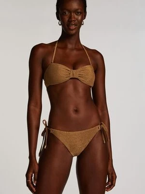 Hunkemöller Majtki Bikini Cheeky Tanga Goldie Shimmer Żółty