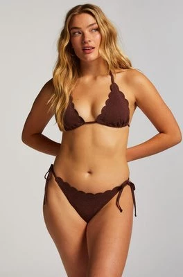 Hunkemöller Majtki Bikini Cheeky Tanga Scallop Lurex Brązowy