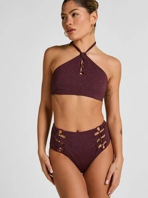 Hunkemöller Majtki Bikini Panama z Wysokim Stanem Fioletowy