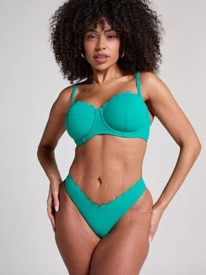 Hunkemöller Majtki Bikini Wysoko Krojona Scallop Zielony