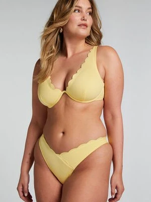 Hunkemöller Majtki Bikini Wysoko Krojona Scallop Żółty