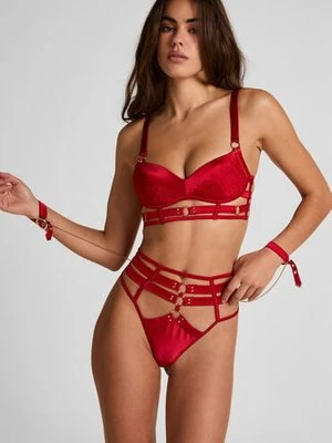 Hunkemöller Majtki z wysokim stanem i wycięciem Noeki Czerwony