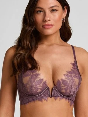 Hunkemöller Malou Biustonosz Usztywniony Bez Wkładek - Koronkowa Bielizna Fioletowy