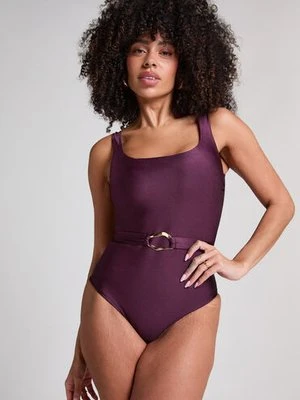 Hunkemöller Modelujący strój kąpielowy Costa Fioletowy