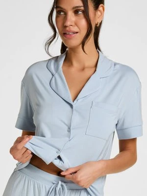 Hunkemöller Narzutka Essential z dżerseju z krótkim rękawem Niebieski