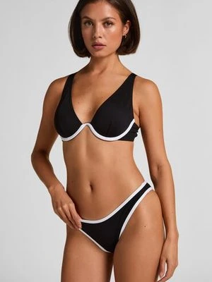 Hunkemöller Neoprenowe jednolite bikini z wysoko wyciętymi nogawkami Czarny