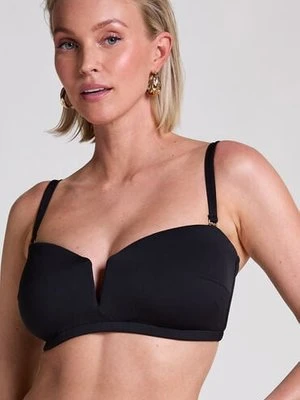 Hunkemöller Neoprenowy top od bikini Bandeau Czarny