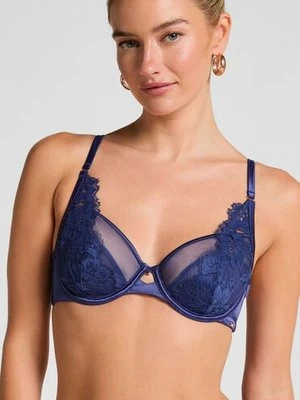 Hunkemöller Nieusztywniany biustonosz Grace z fiszbinami Niebieski