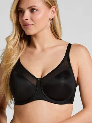 Hunkemöller Nieusztywniany biustonosz minimizer z fiszbinami Nina Czarny