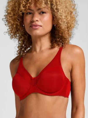 Hunkemöller Nieusztywniany biustonosz minimizer z fiszbinami Nina Czerwony