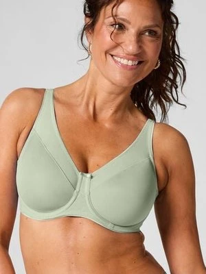 Hunkemöller Nieusztywniany biustonosz minimizer z fiszbinami Nina Zielony