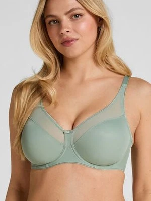 Hunkemöller Nieusztywniany biustonosz minimizer z fiszbinami Nina Zielony