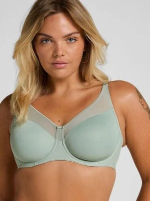 Hunkemöller Nieusztywniany biustonosz minimizer z fiszbinami Nina Zielony