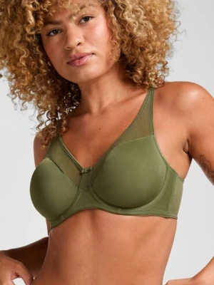 Hunkemöller Nieusztywniany biustonosz minimizer z fiszbinami Nina Zielony