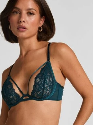 Hunkemöller Nieusztywniany biustonosz z fiszbinami Cinnamon Niebieski