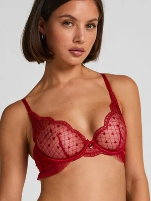 Hunkemöller Nieusztywniany biustonosz z fiszbinami Cordelie Czerwony