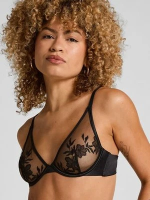 Hunkemöller Nieusztywniany biustonosz z fiszbinami Hilton Czarny